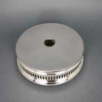 Round vintage food or pot warmer silver plated H.E.T....