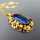 Big late Art Deco gold oval pendant with deep blue blue topaz inclusive chain