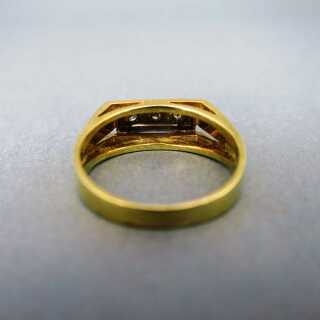 Interessanter Damen Ring mit drei Brillanten geometrisches Design vintage Schmuck