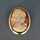 Beautiful carnelian cameo brooch in gold setting youg lady portrait hand carved