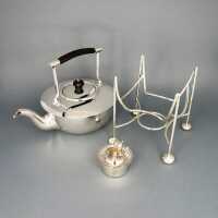 Art Deco tea pot with mounting and fuel tank silver plate Mappin & Webb England