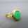Gorgeous ladys ring in gold with apple green chrysoprase stone elegant shape