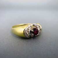 Schöner vintage Damen Ring in Gold mit Rubin und...