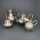 Rich decorated 4-pieces  tea and mocha set in silver Umberto Malinverni Italy 