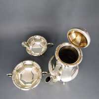 Elegantes dreiteliges Kaffeeset Kaffeekern Silber Brodrene Mylius Norwegen