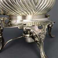 Rich decorated victorian tilting pot silver plated made in England wooden handle