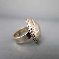Antiker oder vintage Ring in Silber Silberknopf Handarbeit Goldschmied Design 