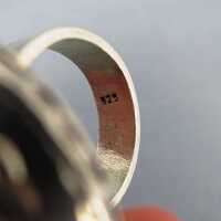 Antiker oder vintage Ring in Silber Silberknopf Handarbeit Goldschmied Design 