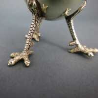 Antique unusual egg cup in silver Hugo Böhm Schwäbisch Gmünd egg-shell on feets