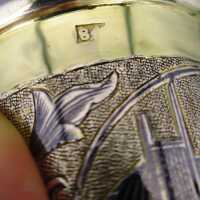 Antiker Becher für Wodka Schnaps Silber Gold Niello Russland 1841 Moskau selten