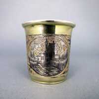 Antiker Wodka Becher Russland Moskau Silber Gold Niello Andrey Kowalsky 1841