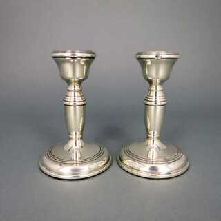 Pair of small vintage sterling silver candlestics Broadway & Co Birminham England