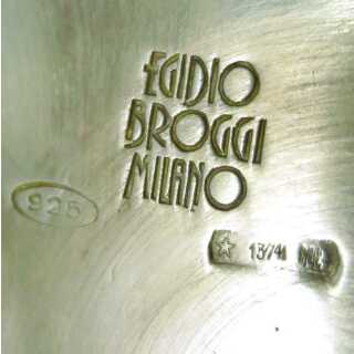 Prächtige Schmuckdose im massiven Silber Italien Egidio Broggi Mailand Handarbeit
