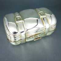 Massive silver jewelry box suitcase shaped Egidio Broggi Milano Italy hand cast
