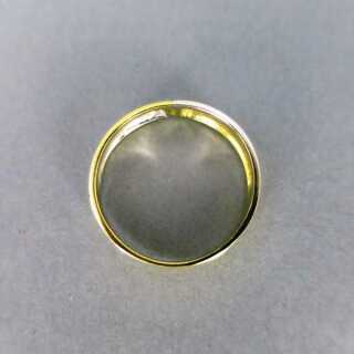 Eleganter Damen Band Ring mit Brillant zweifarbiges Gold geometrisches Design