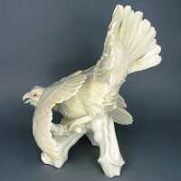 Figure of a male capercaillie resp. heather cock porcelain Ens Volkstedt Germany