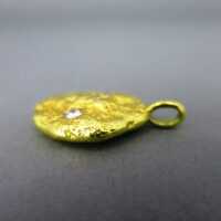 Massive heavy gold nugget pendant with a diamond jewelry for men and women 