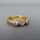 Wonderful ladys 14 k gold ring with three old cut and modern diamonds 