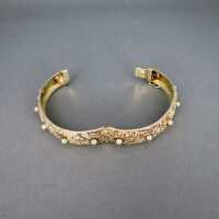 Rare bangle Theodor Fahrner silver gold plated filigree decoration Art Deco