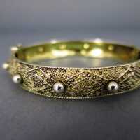 Rare bangle Theodor Fahrner silver gold plated filigree decoration Art Deco