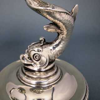 Antike Leuchter Paar Silber Gebrüder Deyhle Schwäbisch Gmünd um 1900 Delphine