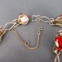 Beautiful  link bracelet silver and honey amber Ostseeschmuck Germany 1960