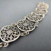 Beautiful filigree link bracelet in silver from the Art Deco period