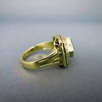 Prächtiger Art Deco Gold Ring mit Brillanten und einem großen Amethyst