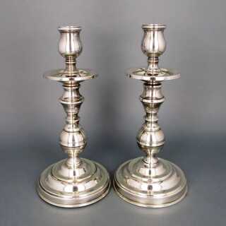 A pair of big table candlesticks Fleuron Christofle France silver plated