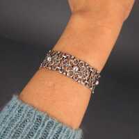 Beautiful open worked silver link bracelet folk jewelry Germany handmade