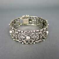 Beautiful open worked silver link bracelet folk jewelry...