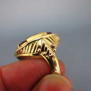Prächtiger Art Deco Damen Ring in Gold mit einem riesigen Amethyst einzigartig