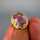 Wonderful and unique Art Deco ladys ring in gold with a huge amethyst stone