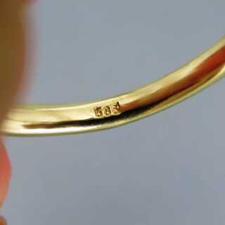 Elegant half eternity ladys ring in gold with sparkly diamonds massive hoop