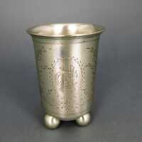 Antique beaker with ball feet silver Bernhard Hertz...