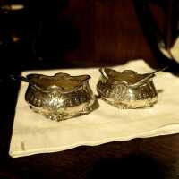 Wunderschöne Jugendstil Salieren Silber und Kristallglas Adolphe Roustang Paris
