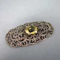 Huge beautiful Art Deco silver brooch open worked design...