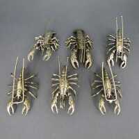 Unusual silver place card holders lobster shaped Italy...