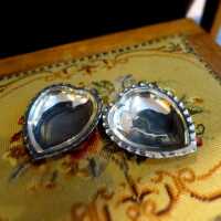Jugendstil: 2 antike herzförmige Schälchen in Silber Birmingham AJ Zimmermann
