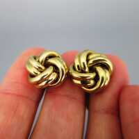 Nice and elegant cufflings in gold knot shape mens vintage jewelry 