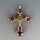 Prächtiges antikes Kreuz Anhänger Biedermeier Gold mit Amethyst und Aquamarinen