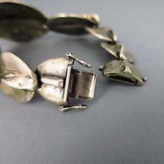 Seltenes Perli Armband in Silber und Gold Modernismus Brutalismus