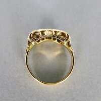 Prächtiger Damen Gold Ring mit drei großen Brillanten in Handarbeit 