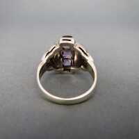 Rare Art Deco Theodor Fahrner silver woman ring with amethyste and marcasites