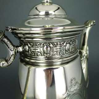 Rich antique Art Nouveau edwardian massive silver coffee pot Wilkens Germany 1904