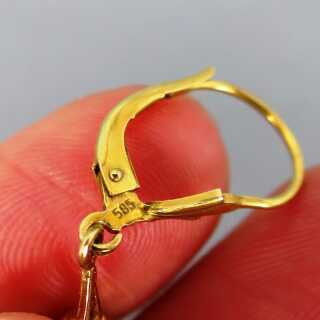 Zauberhafte romantische Gold Ohrringe mit pinken Spinellen