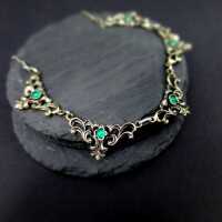 Beautiful Art Deco silver and chrysoprase collier necklace Austria