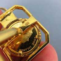 Manschettenknöpfe in Gold mit Goldmünzen 25 Dollar Cook Island 