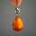 Antique Art Nouveau silver pendant with huge butterscotch amber and green agate