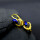 Wunderschöne Herz Ohrringe in Gold mit blauer Emaille und Sternchen aus Italien